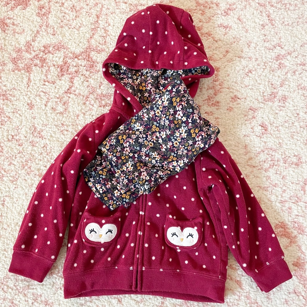 Toddler Girl Fleece Jacket and Legging Set
